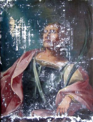 Tela durante il restauro